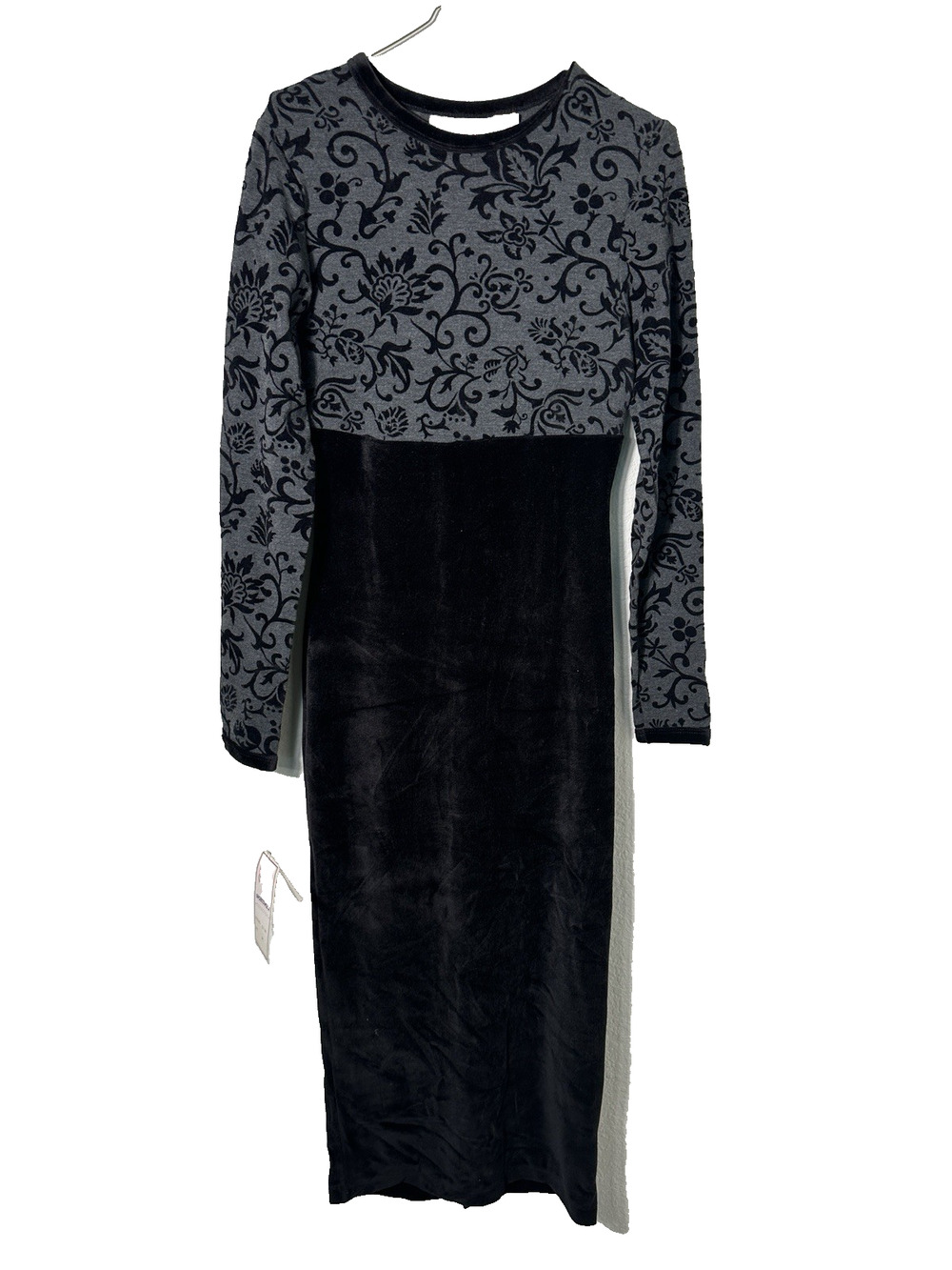 Vintage 90s Jumping Joy Velvet Floral Maxi Dress Medium NWT Taiwan
